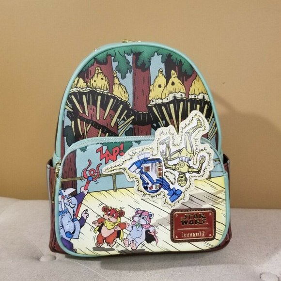 Loungefly Star Wars Ewoks and Droids Glow in the Dark Exclusive Backpack NEW